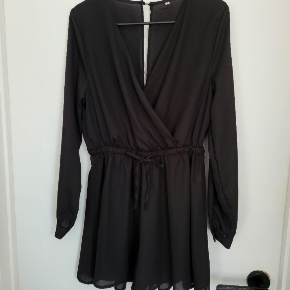 Black Long Sleeve Romper